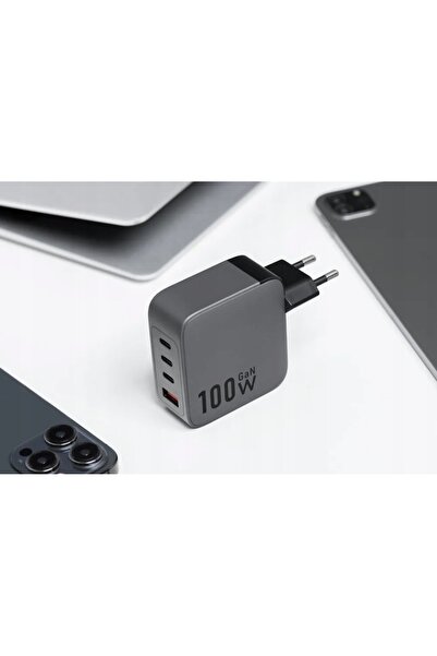 NO BRAND Forcell F-Energy GaN 100W încărcător rapid USB-A 3xUSB-C PD QC4.0 gri