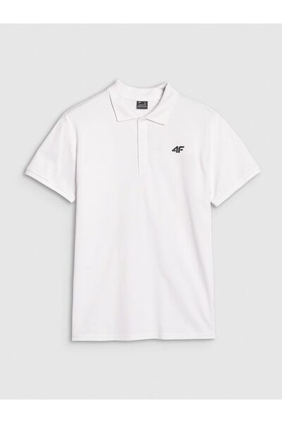 4F Tricou polo bărbătesc M366 alb R. XL