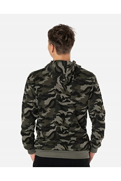 NO BRAND Hanorac pentru bărbați, model camuflaj, cu fermoar și glugă, 2304-01...