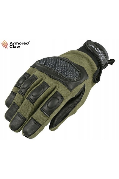 NO BRAND Mănuși tactice Armored Claw Smart Tac din piele și Kevlar, verzi, XS