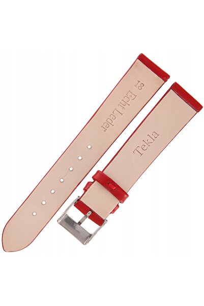 NO BRAND TEKLA G3 - 18mm - Neted - ROȘU - Curea de ceas din piele