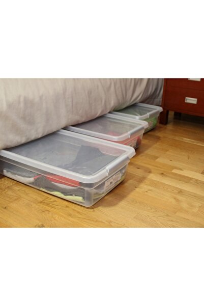 NO BRAND Organizator cutie de depozitare din plastic cu capac, pe roți, 35 l