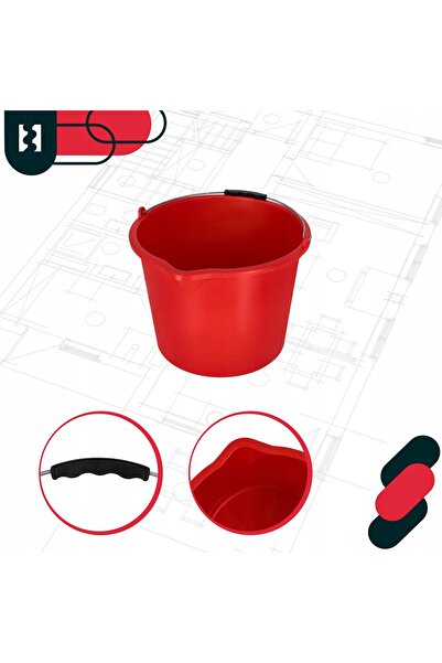 NO BRAND WIADRO BUDOWLANE GOSPODARCZKE 12L ROȘU CU PIPETĂ DE DOZARE 3 BUCĂȚI ...