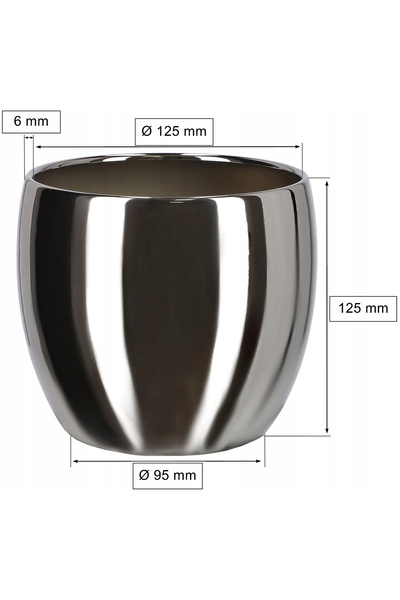 NO BRAND SET 2X HUSE PENTRU Ghiveci 12,5CM ARGINTII CERAMICE DECORATIVE GLAMOUR