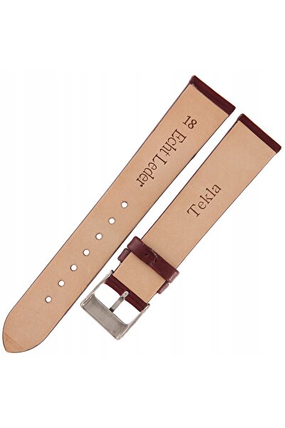 NO BRAND TEKLA G9 - 18mm - Neted - BURGUNDY - Curea de ceas din piele