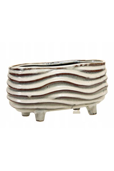 NO BRAND Ghiveci ceramic decorativ cu capac, pentru iarbă și flori, L