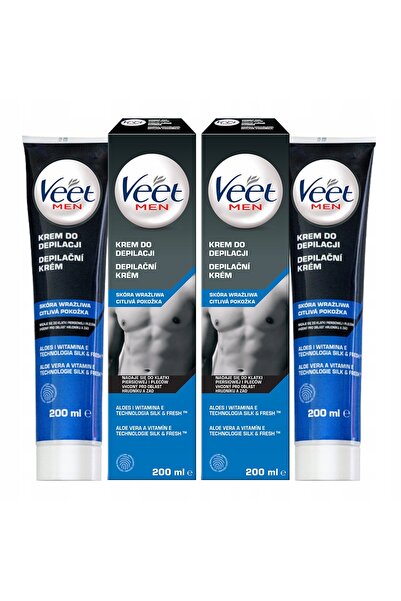 NO BRAND Veet Men Total Pro Cremă depilatoare pentru piele sensibilă 2x200ml