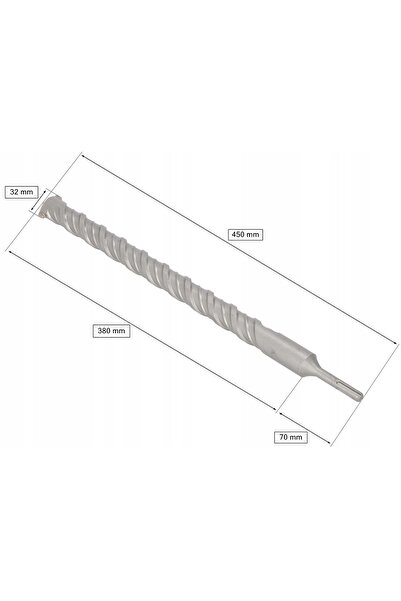 NO BRAND Burghiu pentru pereți de beton, tip WIDIA, 32x450 mm lungime, SDS Plus