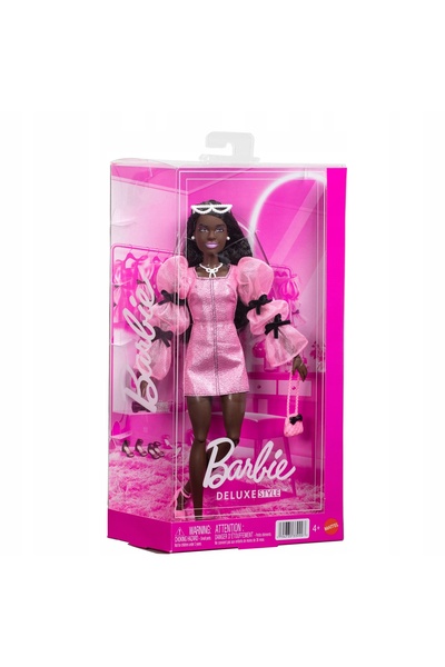 Barbie Rochie pufoasă roz, stil de lux, pentru păpușă, roz și negru JJN75