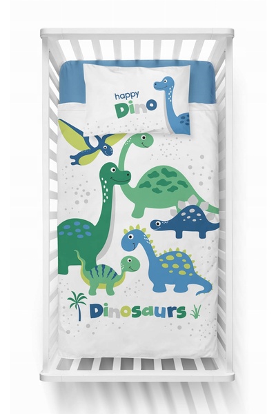 NO BRAND Lenjerie de pat din bambus Detexpol 2 piese 135x100cm DINOSAURI