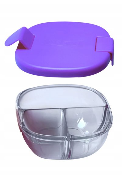 NO BRAND Bol pentru gustări cu 3 compartimente Yumbox Snack Bowl - mov opac