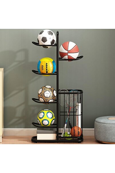 bedee Organizator vertical negru pentru 5 mingi, tip raft