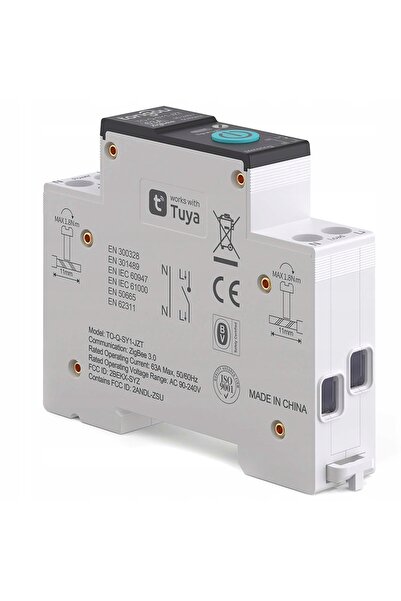 NO BRAND Releu ZigBee 63A pentru șină DIN, contorizare energie, programare Tuya