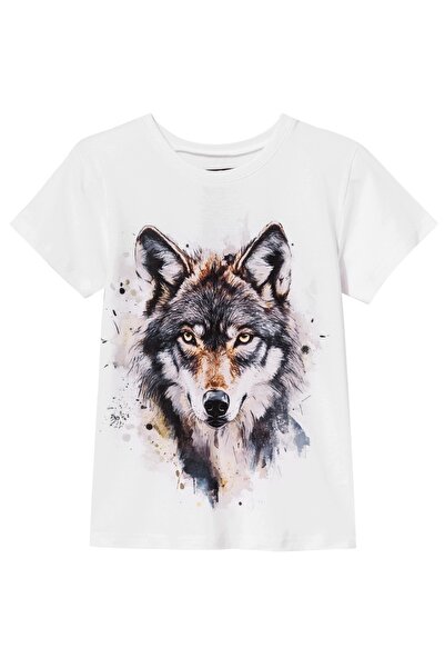 NO BRAND Tricou pentru copii Wadera cu lup -122/128