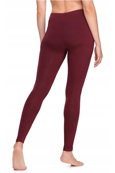 NO BRAND Colanți de damă, pantaloni lungi, din bumbac, LA40-133, Bordo, XL