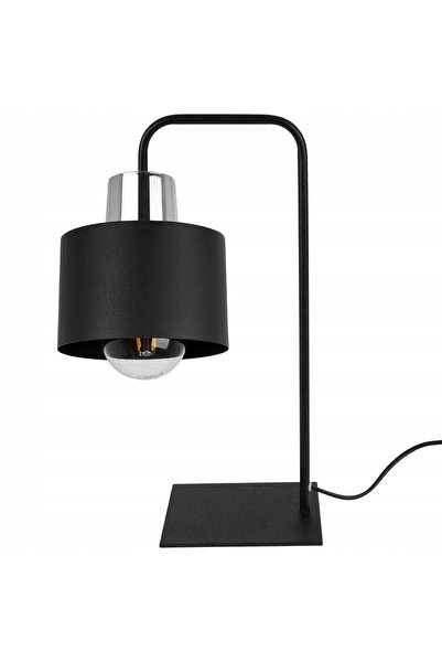 NO BRAND Lampă de masă modernă, lampă de veghe, abajur negru, LED