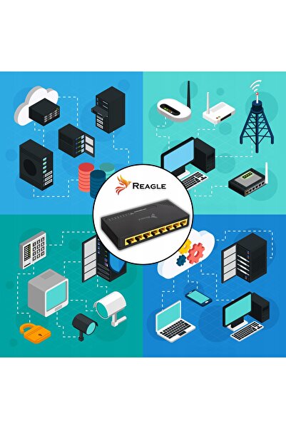 NO BRAND Switch LAN cu 8 porturi Gigabit Ethernet RJ45, 1000 Mbps, pentru int...