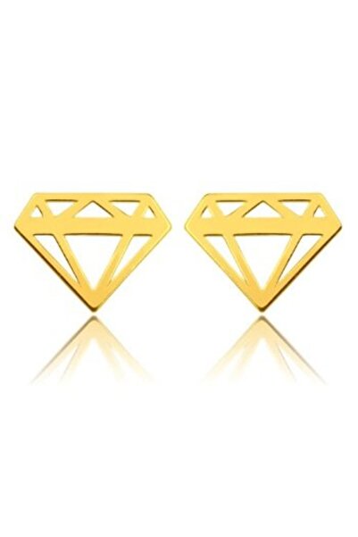 NO BRAND Cercei cu diamant DIAMENT, tip șurub, culoare aurie.