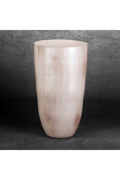 NO BRAND Vază decorativă din sticlă CARDO (01) FI 20 X 37 CM CREAM