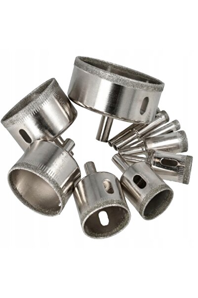 NO BRAND Set de 10 burghie carotieră pentru plăci ceramice și sticlă, 6 - 70 mm