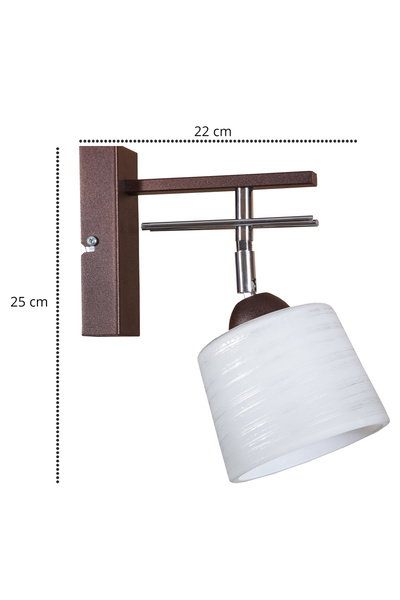 NO BRAND Lampă cu abajur de sticlă și corp metalic, LED E27