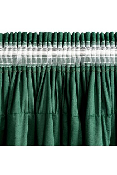 NO BRAND PERDEA GATA CONFECȚIONATĂ AURA PE BANDĂ 140 X 270 CM VERDE ÎNCHIS