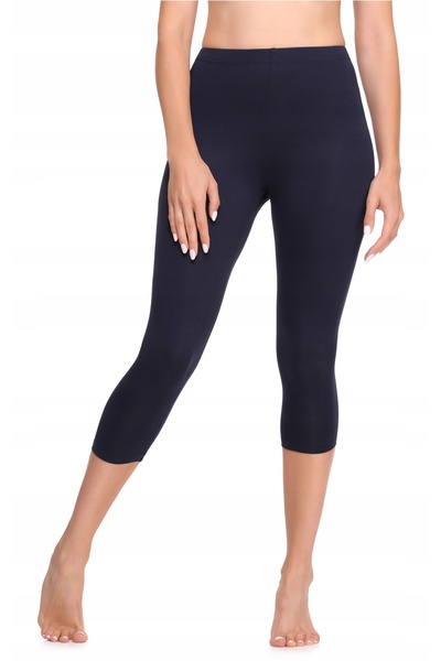 NO BRAND Colanți damă 3/4 capri din bumbac LA40-132 Bleumarin L