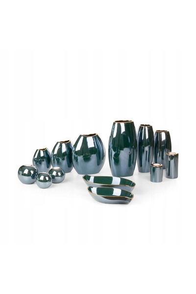NO BRAND Vază decorativă AMORA2 (1) 22 X 12 X 25 CM VERDE