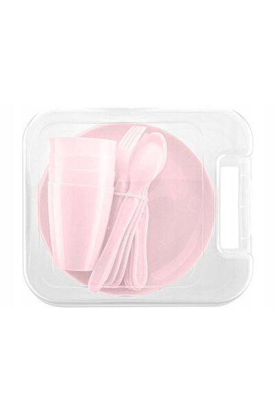 NO BRAND SET PICNIC plastic roz 22 piese K3