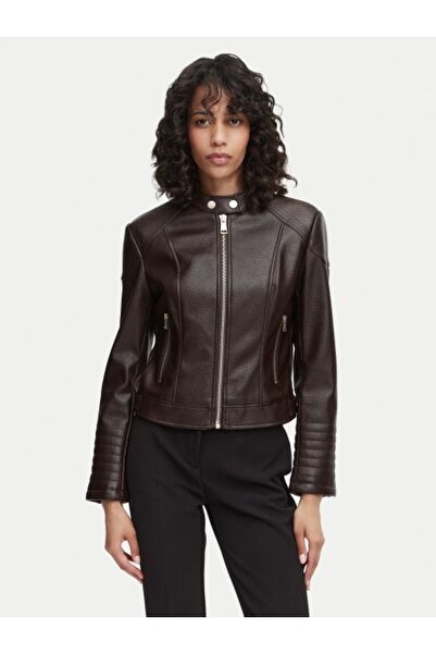 Guess KOYU KAHVE KADIN SUNİ DERİ CEKET