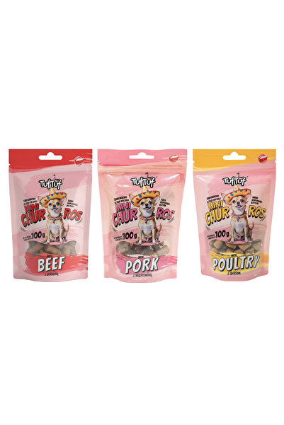 Tuf Tuf TufTuf Mini Churros gustări pentru câini Arome asortate 3x100g