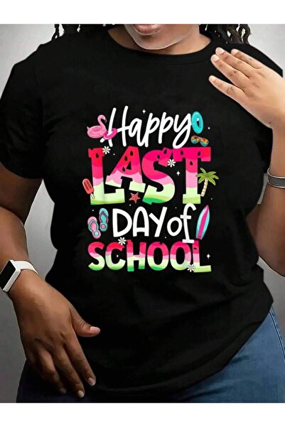 kai22 Happy Last Day End Of Year Teachers Student Back To School Black Graphi...