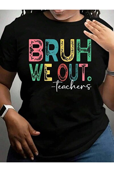 NOURAM تي شيرت Bruh We Out Summer Vacation Retro End Of Year Teacher Back To ...