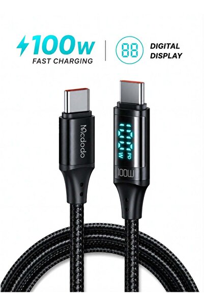 Mcdodo 100W USB-C to USB-C Fast Charging Cable 1.2M, Digital Display, Android...