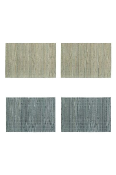 AAA Suport pentru farfurii din bambus, Albastru Mentă Verde 43x30cm - 4 bucăți