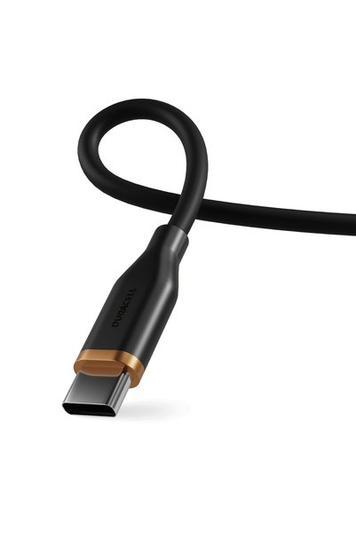 Duracell 2m Usb-C to Usb-C 100W Soft Textured Silicone Data Cable - Black
