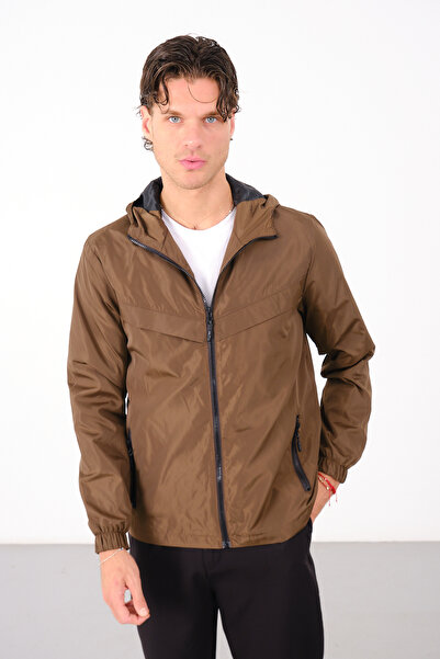 S&M CLOTHİNG New Season Men's Hooded Waterproof Seasonal Raincoat