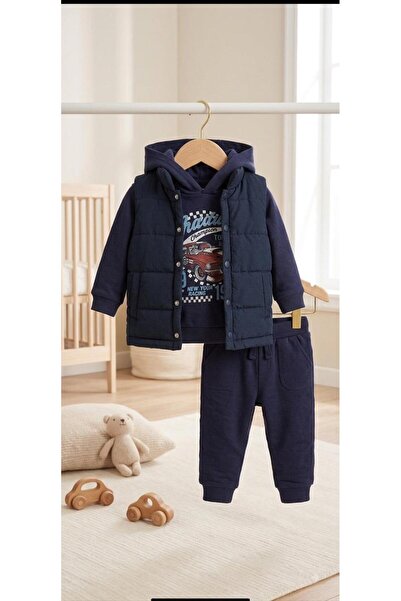 Efemkids 3-Piece Quilted Printed Baby Boy Set 6-9 Months 9-12 Months 12-18 Mo...