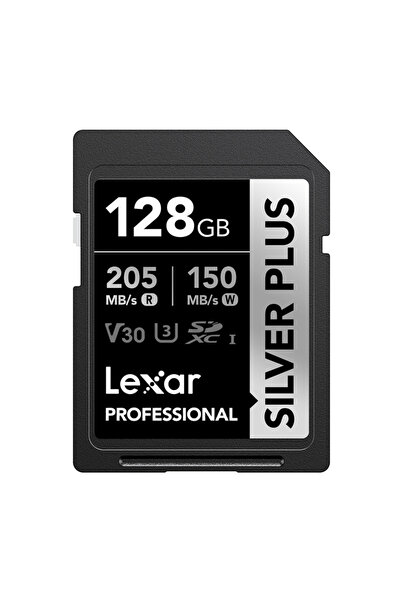 Lexar Card de memorie profesional SILVER PLUS 128GB SDXC U3 V30, 205/150MB/s