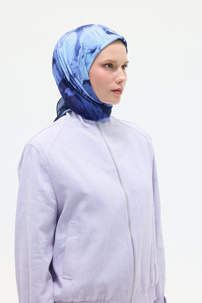 cs camellia scarf Aria Kraş Scarf - Navy Blue