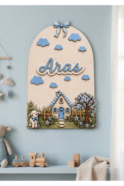 Zuzu Craft Kişiye Özel Ahşap Tablo ve Kapı Süsü - Hastane Hediyelik Kapı Süsü