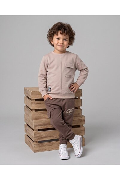 voyyo kids baby طقم بدلة رياضية للأولاد من القطن المضغوط ذو خيطين، مناسب لعمر...