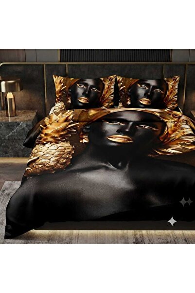 Elmas Dizayn Special Design Brand Double Duvet Cover Set Organic Satin & Cott...