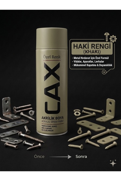 caxcolors CAX Akrilik Sprey Boya 400ml - Metal Hırdavat Vida Bağlantı Aparatı...