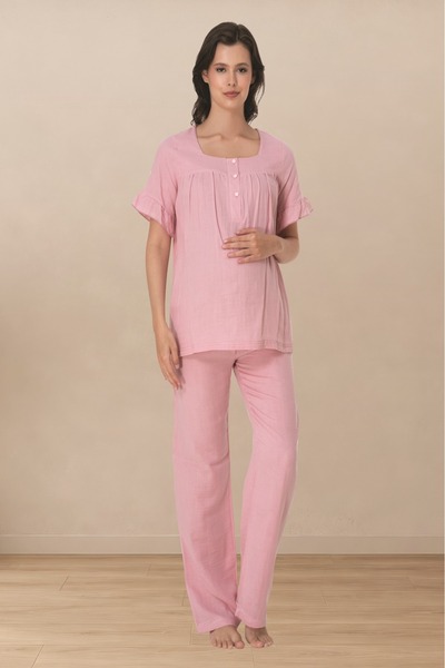 Puerpera Effortt Muslin Fabric Maternity Pajama Set 3082