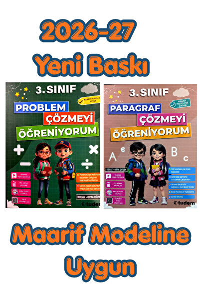 Tudem Yayınları Tudem 3.Sınıf Problem - Paragraf Çözmeyi Öğreniyorum 2026-2027 Yeni Baskı Maarif Modeline UYgun