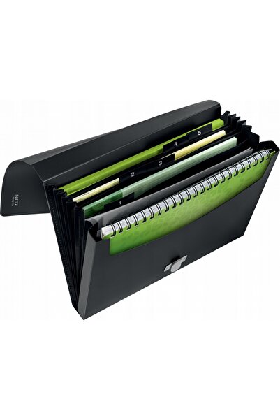 NO BRAND Dosar harmonica LEITZ RECYCLE cu 5 compartimente negru