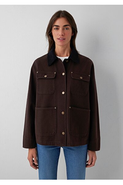 Mavi Loose Fit, Comfortable Cut Women's Jacket with Collar Detail.