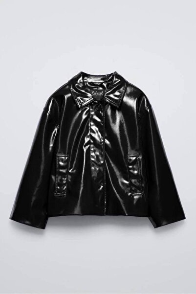 hety Children's Unisex Black Leather Jacket