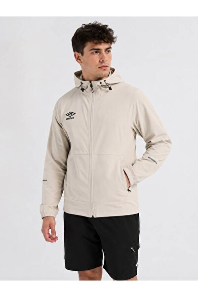 UMBRO Milo Hooded Men's Stone Gray Zippered Hooded Sports Sweatshirt - Fc0501